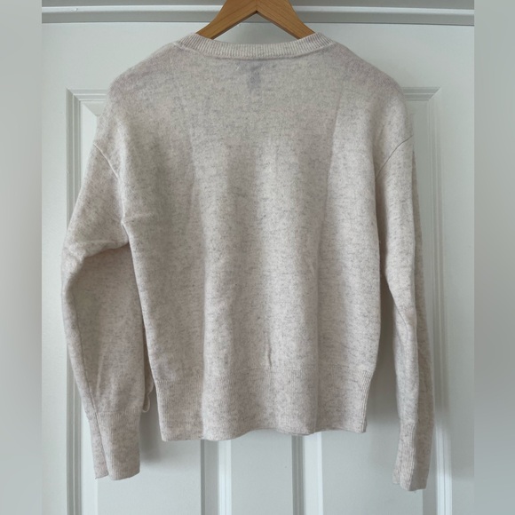 EUC Aqua Cashmere Cream Sweater with Scallop Ruffle Sleeves Size XS runs large - Picture 3 of 6